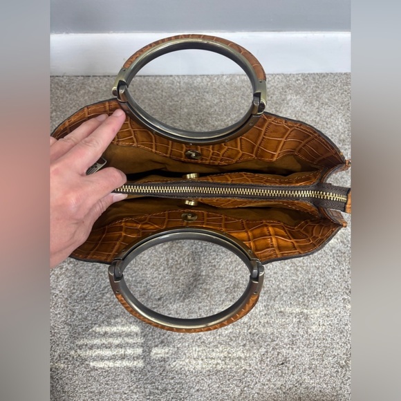 Patricia Nash Arenzano Leather Double Ring Shopper Designer Luxury Animal Print - Picture 3 of 15